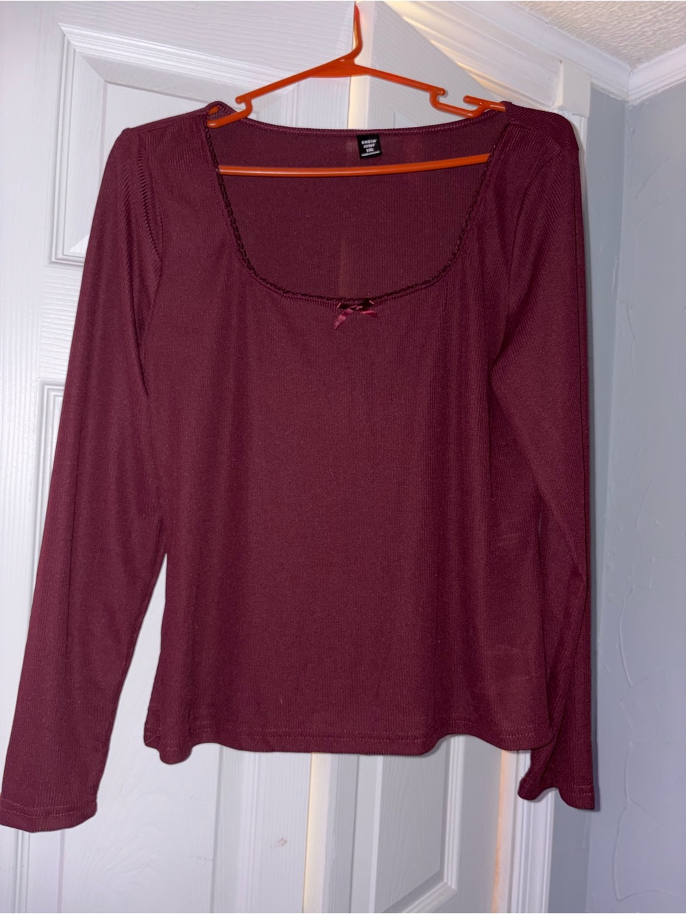 Shein burgundy top NWOT